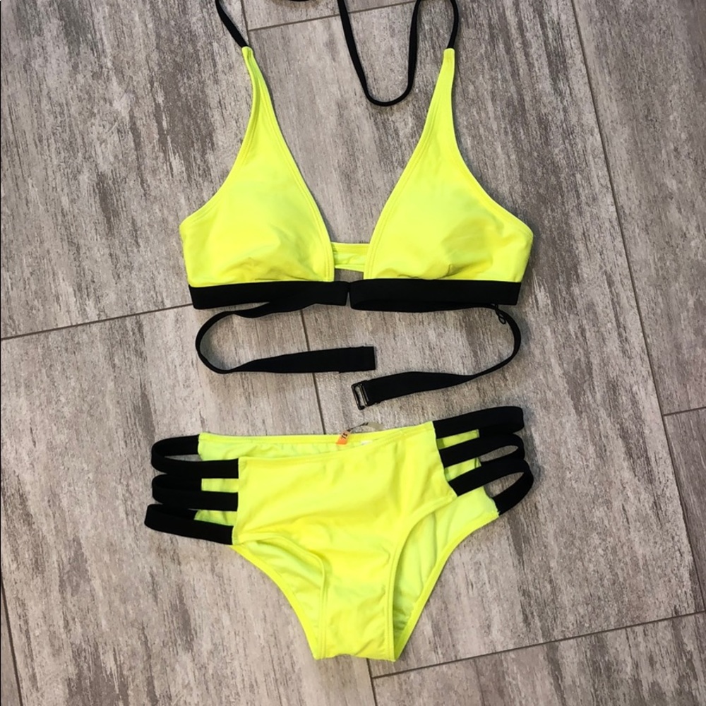 Neon yellow bikini